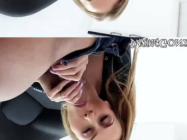 Blonde In High Heels Throated Before Big Cock Cowgirl