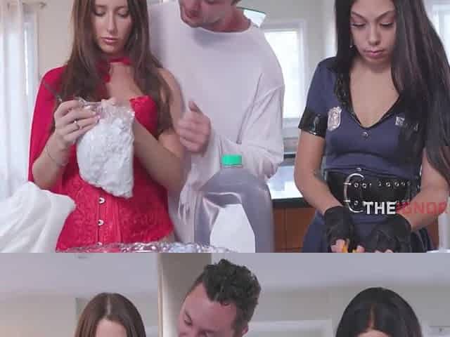 Brunette hair Gets Polter-drilled On Halloween - Charly Summer, Bianca Screws, Brad Sterling