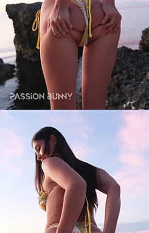 Sexy Yellow Bikini and Hot Boobs Flashing at Sunrise