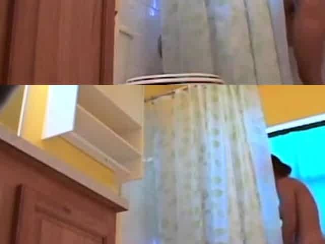 Stepdaughter 21 shaves pussy in shower (voyeur)