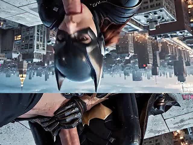 Batman Screws His Batgirl Right on the Rooftops of Gotham .Comic book version. (AI Generated)