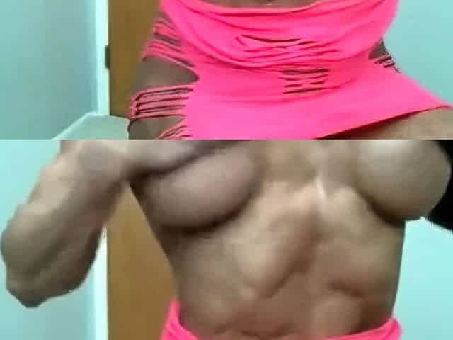 Muscular Amateur Woman Squirts with Her Big Clit