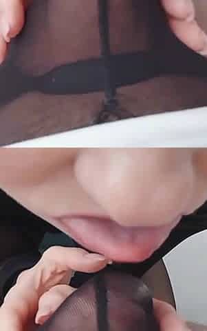 Watch Me Suck and Lick a Dick and Spit Through Nylon Panties