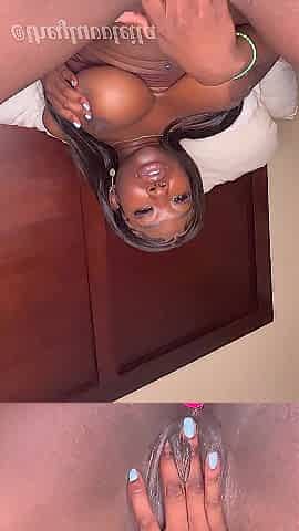 Sexually excited Ebony Gf Fingers Vagina