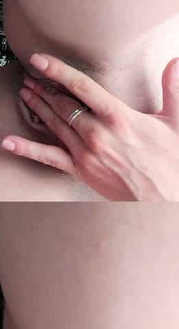 Lovely Amateur teen brunette masturbating outdoor