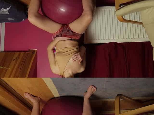 Fitness Girl Masturbates on a Fitball and Cums Well. Annahomemix