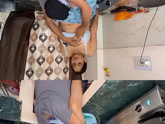 Indian Unsatisfied Bhabhi Lusty Sex with Devar on Kitchen Stand