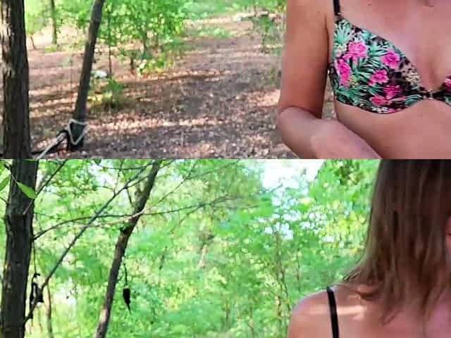 Cute amateur teen sucks and fuck outdoor