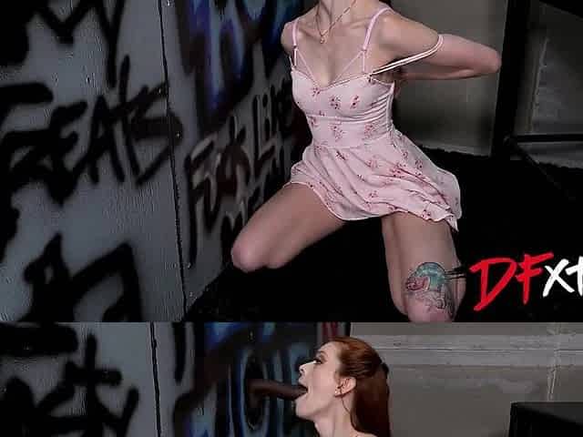 DFXTRA - Pretty Redhead Erin Everheart Visits a Gloryhole - Suck & Bang