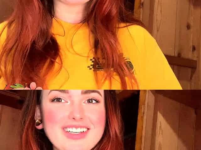 Amateur redhead shaves and masturbates