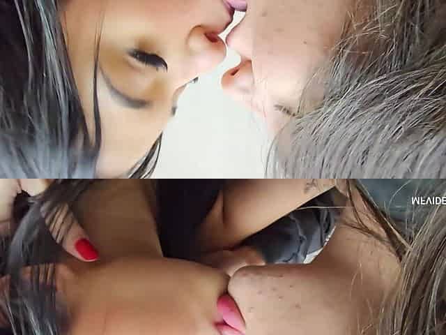 Fantastic Tongue Sucking with Asian Beauty