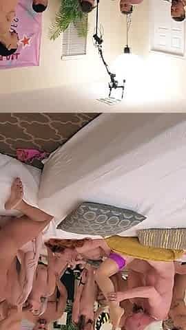 Hot MILF Sofie Marie Cant Control Herself Riding Multiple Cocks in Wild Orgy