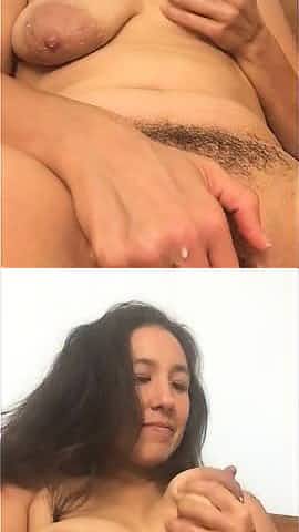 Busty Latin hottie enjoys a hot vivid masturbation