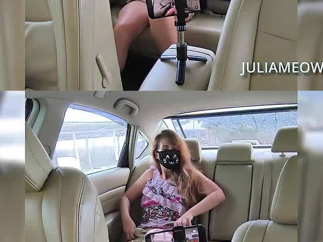 Risky Car Wash Striptease: Exhibitionist mother I'd like to fuck Fully Undressed in Public