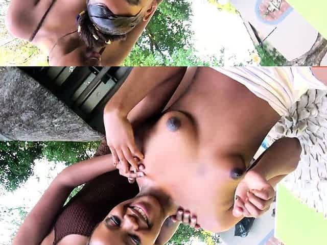 Big Tits Ebony Lesbians Sharing Toys