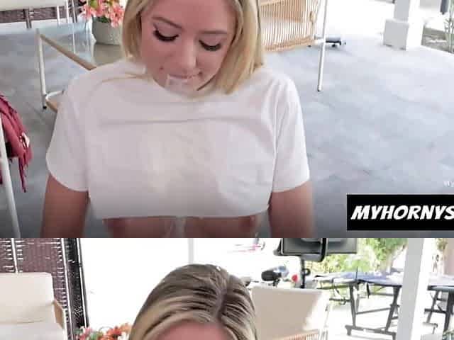 Stepsis Begging Him to Let Her Smack the Real Milk Str8 from His Palpitating Schlong - Myhornysis