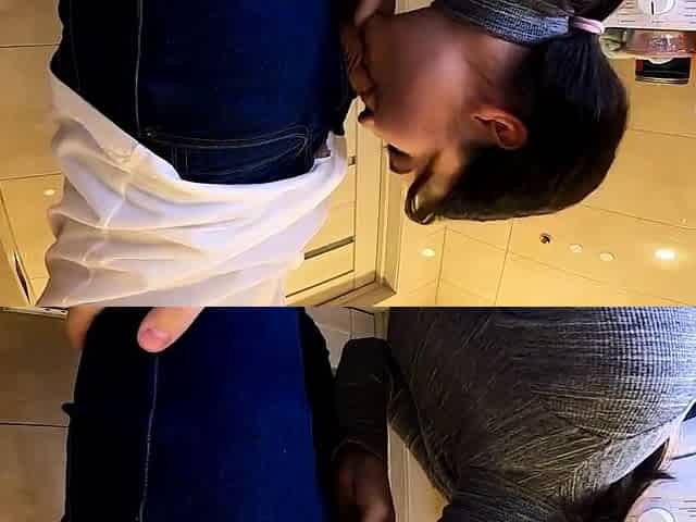 Big Cock Blowjob in the Guest Toilet by Amateur Teen Babe