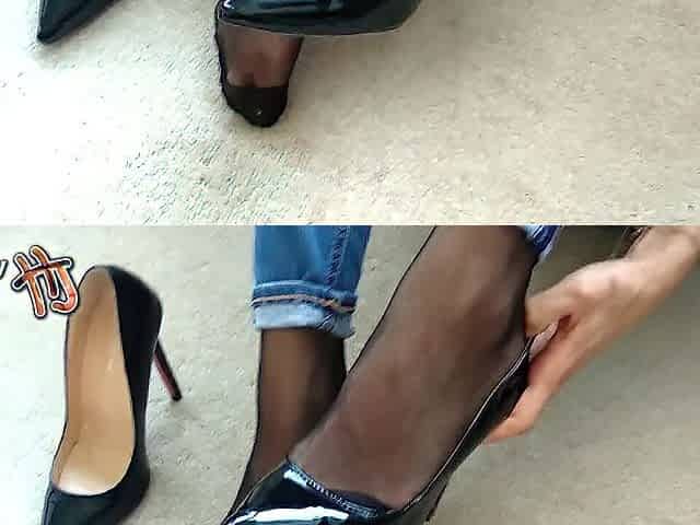 Handjoy* POV Shoejob, nylon footjob and cum in shoe * request by fafe88