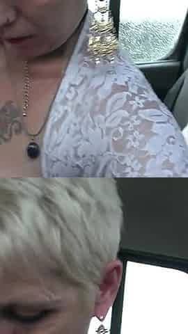 Blonde Cougar Sucks My Cock in the Car 5099