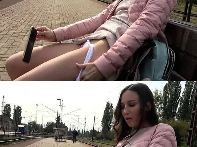 Busty brunette solo masturbation