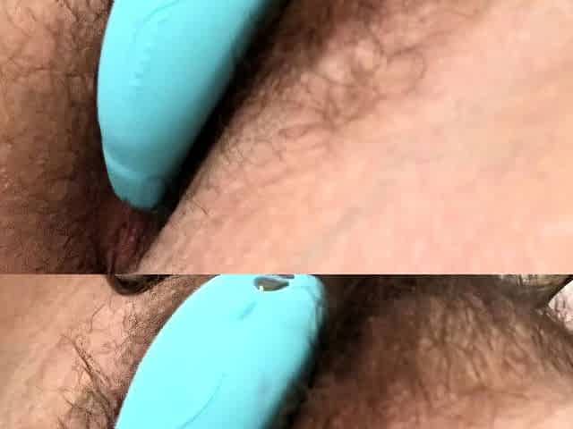 Solo toying her pussy and masturbating