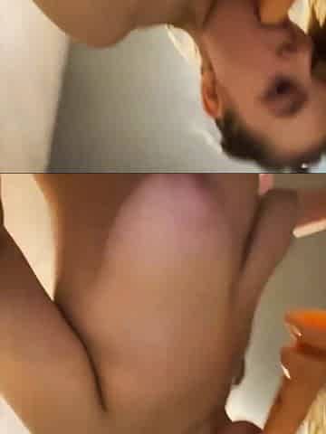 Public squirting and fingering pink cunt