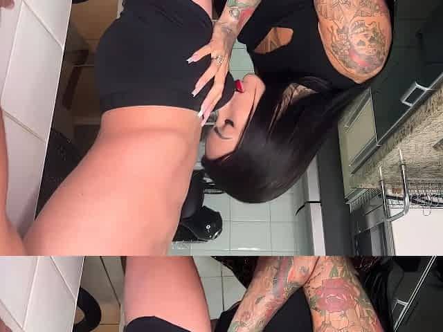 Busty brunette with big boobs rides cock