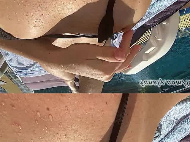 POV very lustful in a intimate villa by the pool