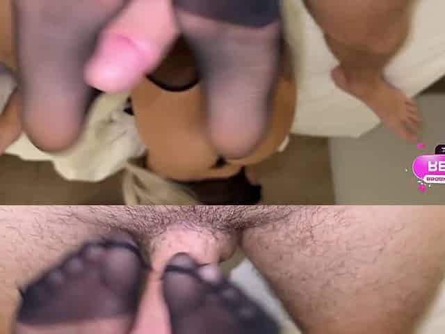 Tattoed Girl In Stepsister Gives Her First Footjob And Lets Me Cum In Her Mouth