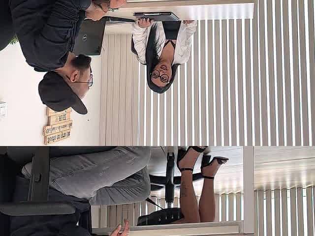 Concupiscent secretary seduces man at job interview and ends up getting banged in the office
