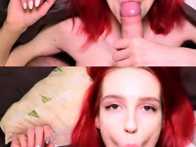 Redhead Teen's Face and Pussy Ravaged by Big Cock in POV Vid