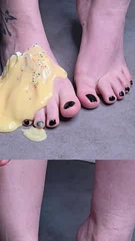 Asmr Creamy Pudding Foot Smash Thick Pudding and Sprinkles