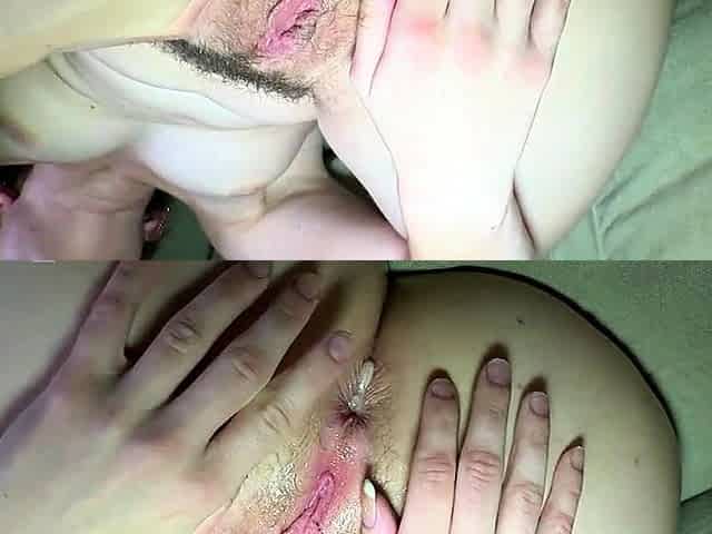 Small titted brunette amateur anal nailed at home