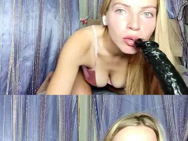 Peeing blonde fetish babe uses toy in her tight pussy