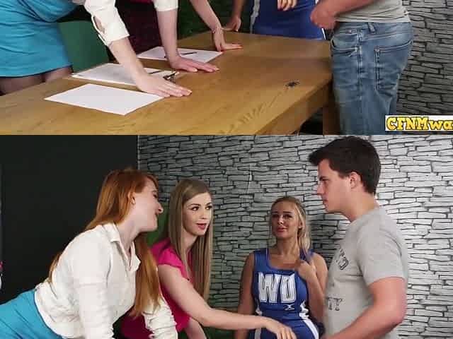 Cfnms Give Group Handjob And Bj To Loser