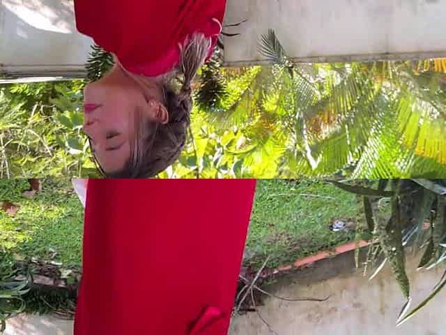 Little Red Riding Hood lost a fruit from her basket and is looking for it in the wolf's panties.