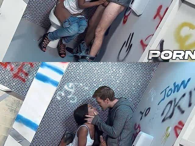 Slutty Brit Elicia Solis Gets Fucked in a Public Restroom