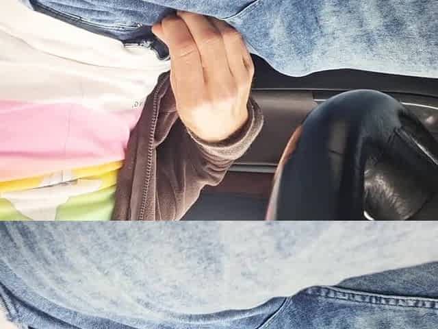 Risky Public car masturbation - Nearly got caught