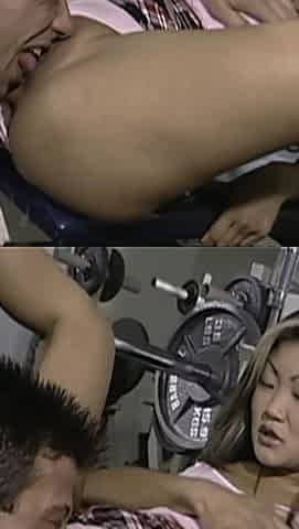 Oriental bitch gets fucked at the gym