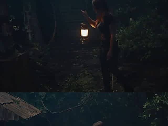 Hot blonde girl enters a forgotten mansion and gets coerced into a lesbian sex with a vampire girl