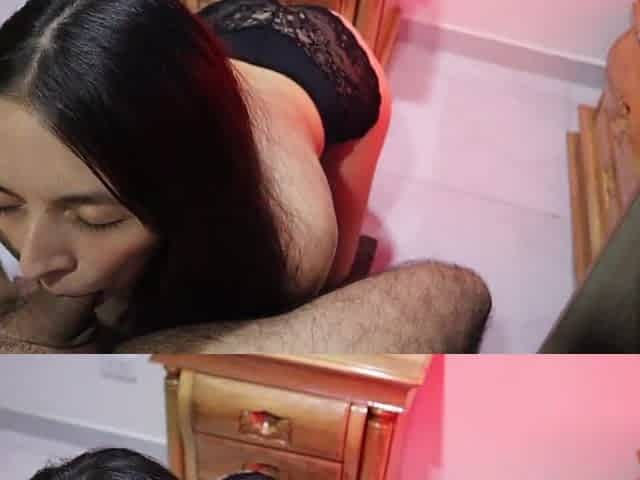 la hago una rica mamada al esposo de mi madrastra y le saco su cum con un rimjob