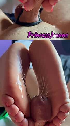 Very Close up Sexy Oiled Soles Footjob Footfetish