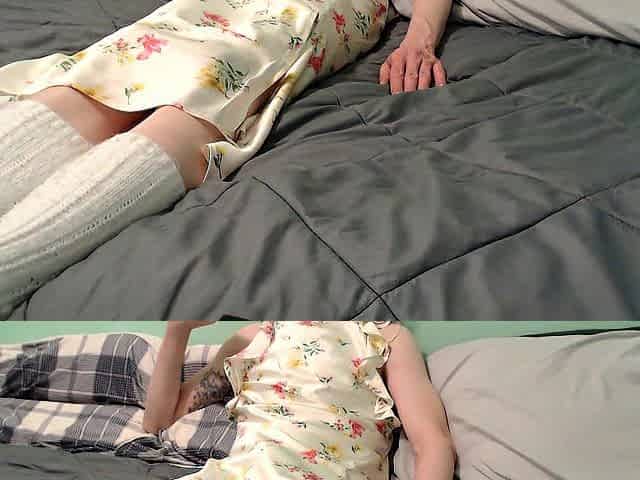 Masturbating in my flower costume