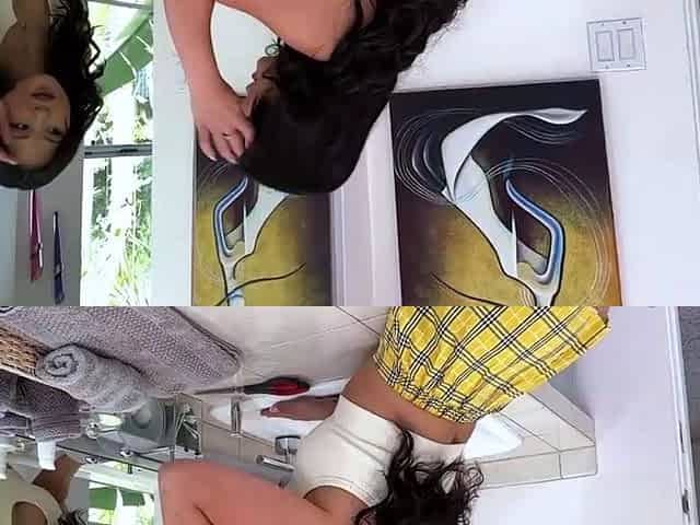 Petite Asian seduces shrink in shortened mini skirt