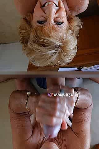Granny handjob and facial