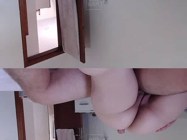 Golden-haired with a large booty gets her spouse's fingers in her pink vagina