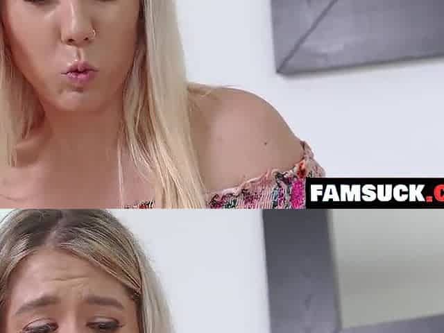 Stepmom Supervises Her Slut Step daughter Slobbering on Stepbro's Weenie - Famsuck