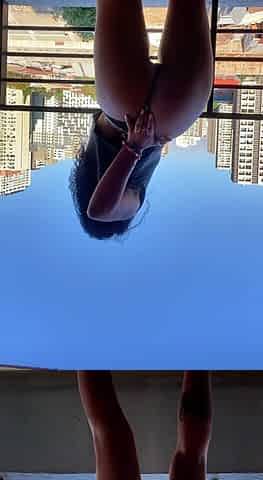 That guy drilled me so hard that my neighbors saw me groaning from the balcony.
