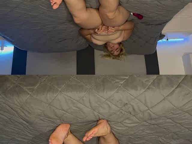 Blonde Girl Is Fingered by Her Boy to Climax, and She Has Her Vibrator on Her Clitoris While Doing so.