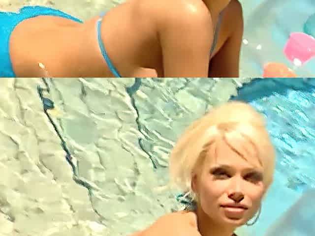 Breathtaking Woman Disrobes in the Pool